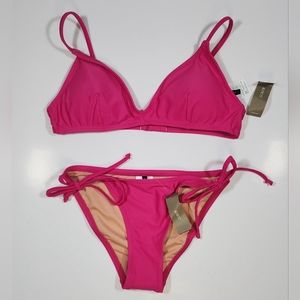 J.Crew 2-Piece French Bikini Set Top Sz S Bottom XS Pink NWT Adjustable